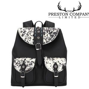 GENUINE Leather & Cowhide Midi Backpack